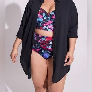 CREPE BUTTON UP COVER UP DRESS NEW WITH OUT TAGS